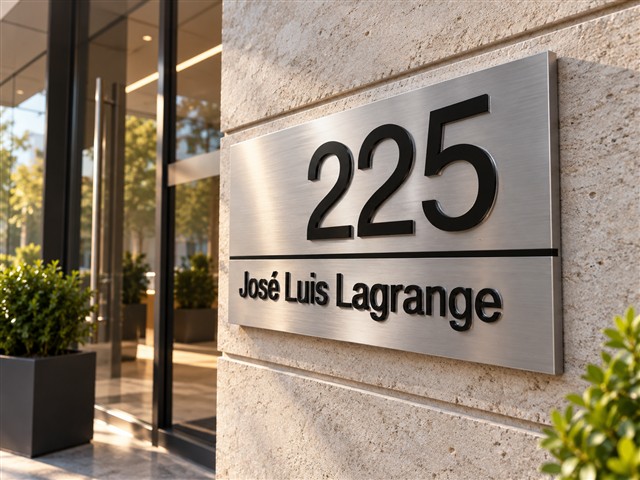 Placa exterior del número 225