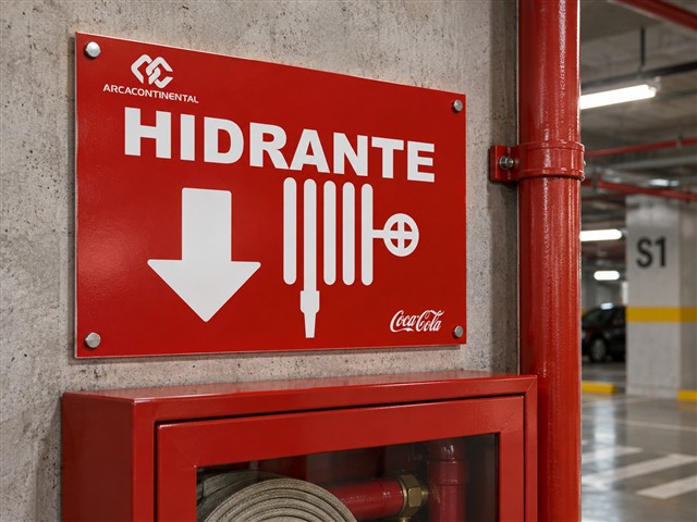 Identificación de hidrante con flecha