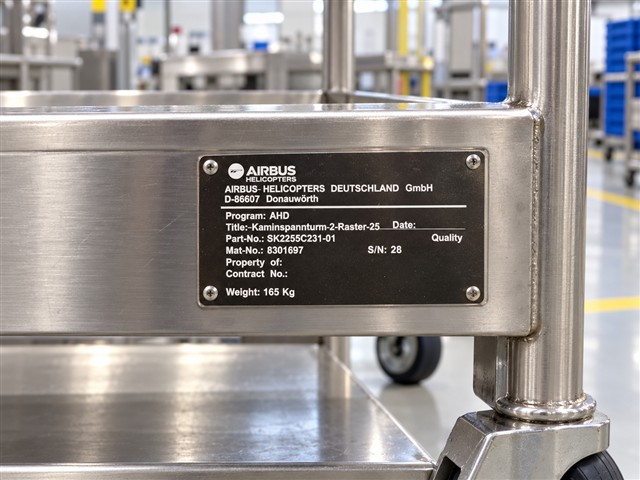 Placa negra de identificación Airbus