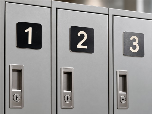 Numeración de casilleros del 1 al 3