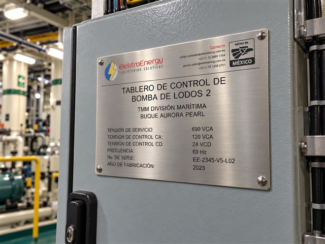 Datos de tablero de control de bomba de lodos