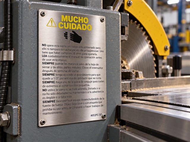 Instrucciones de cuidado junto a mecanismo