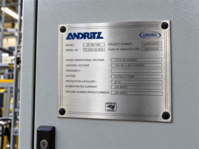 Especificaciones de equipo Andritz