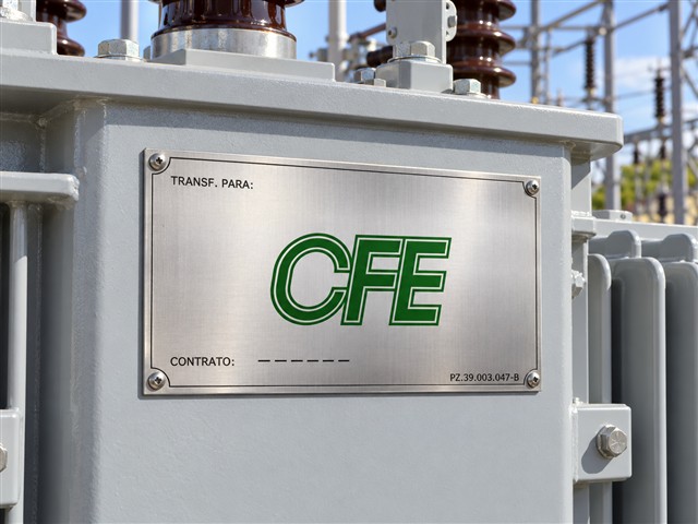 Placa CFE sobre transformador