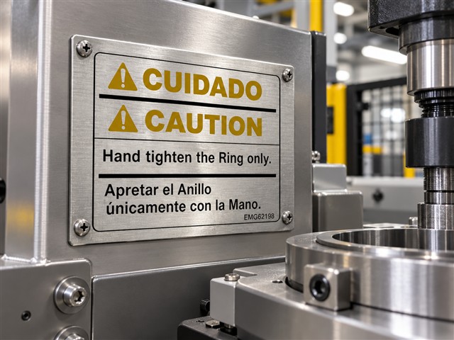 Instrucción bilingüe de ajuste manual de anillo