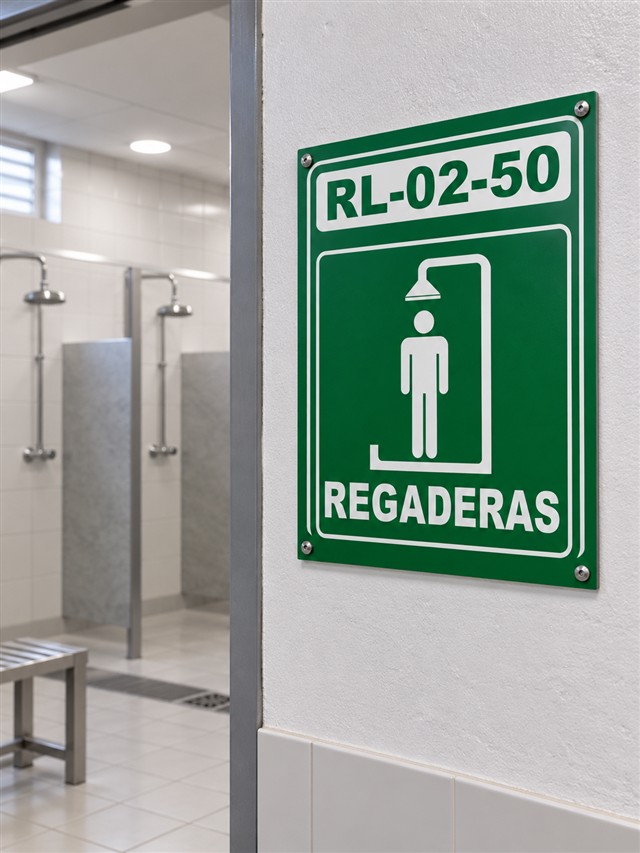Identificador verde de regaderas