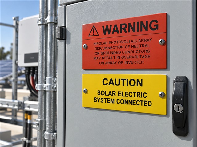 Advertencias de sistema eléctrico solar