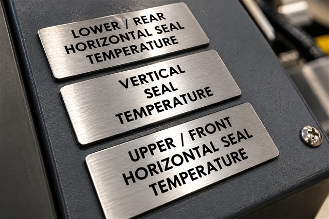 Leyendas de temperatura para sistema de sellado