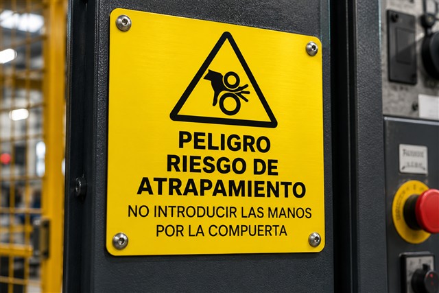 Advertencia de riesgo de atrapamiento
