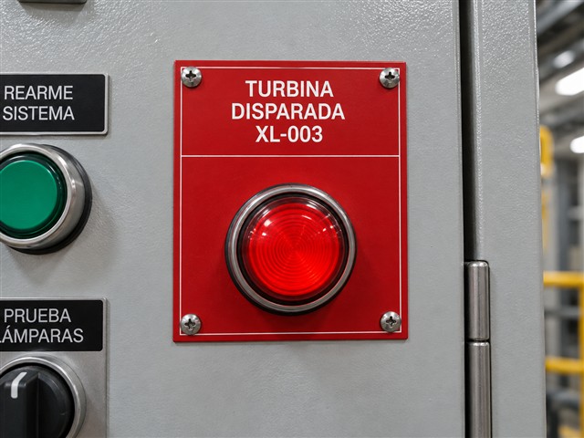 Identificador rojo de turbina disparada