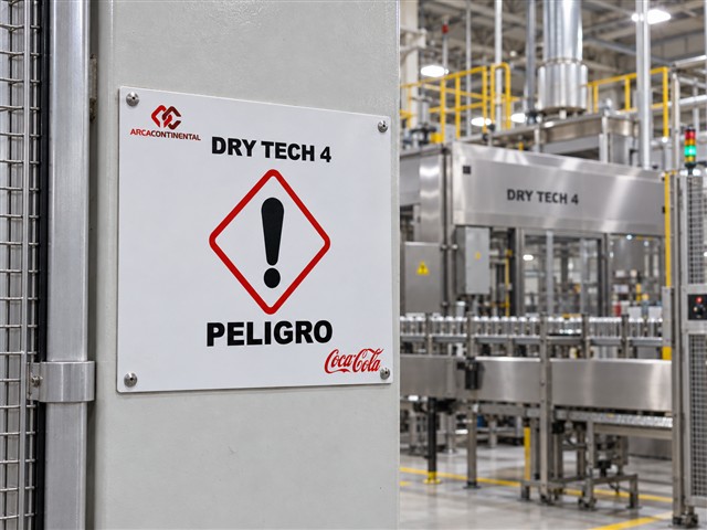Señal de peligro en línea de producción