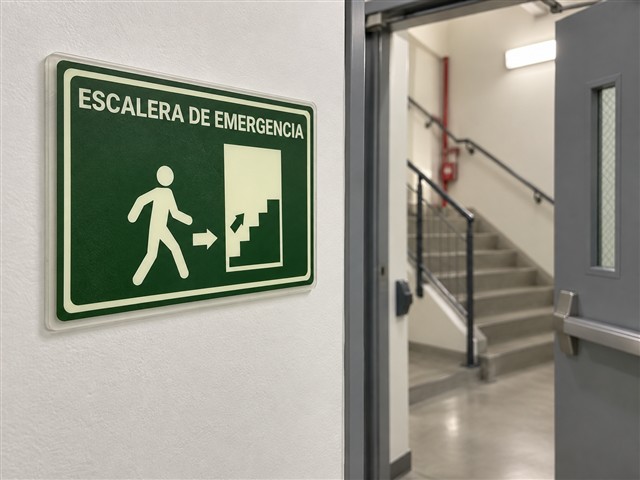 Señal de escalera de emergencia