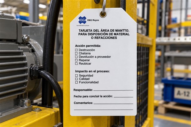 Tarjeta colgante para disposición de materiales