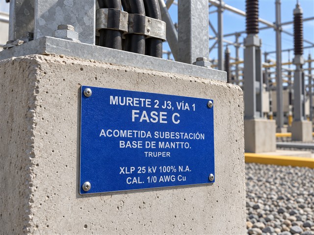 Placa azul de fase C en acometida