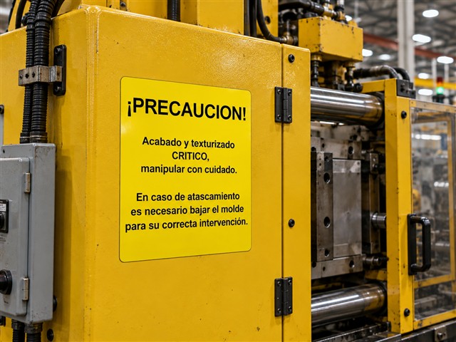 Precaución para ajuste de maquinaria