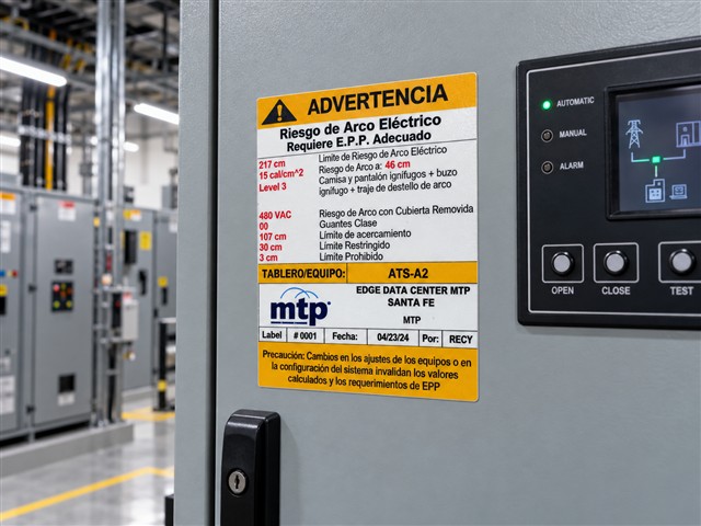 Etiqueta de advertencia de arco eléctrico